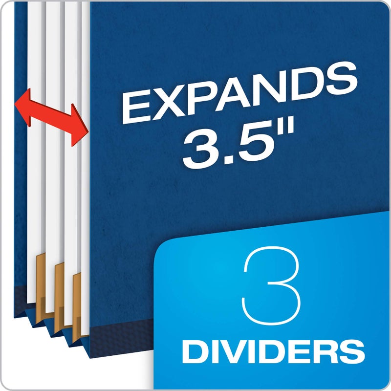 بندافليكس مجلدات تصنيف Pendaflex، قياسية، 3 فواصل، مثبتات مدمجة، علامة قطع 2/5، أزرق داكن، حجم الرسالة، 10/علبة (24096) - Image 2